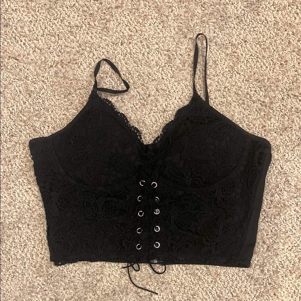Black Lace Corset Top